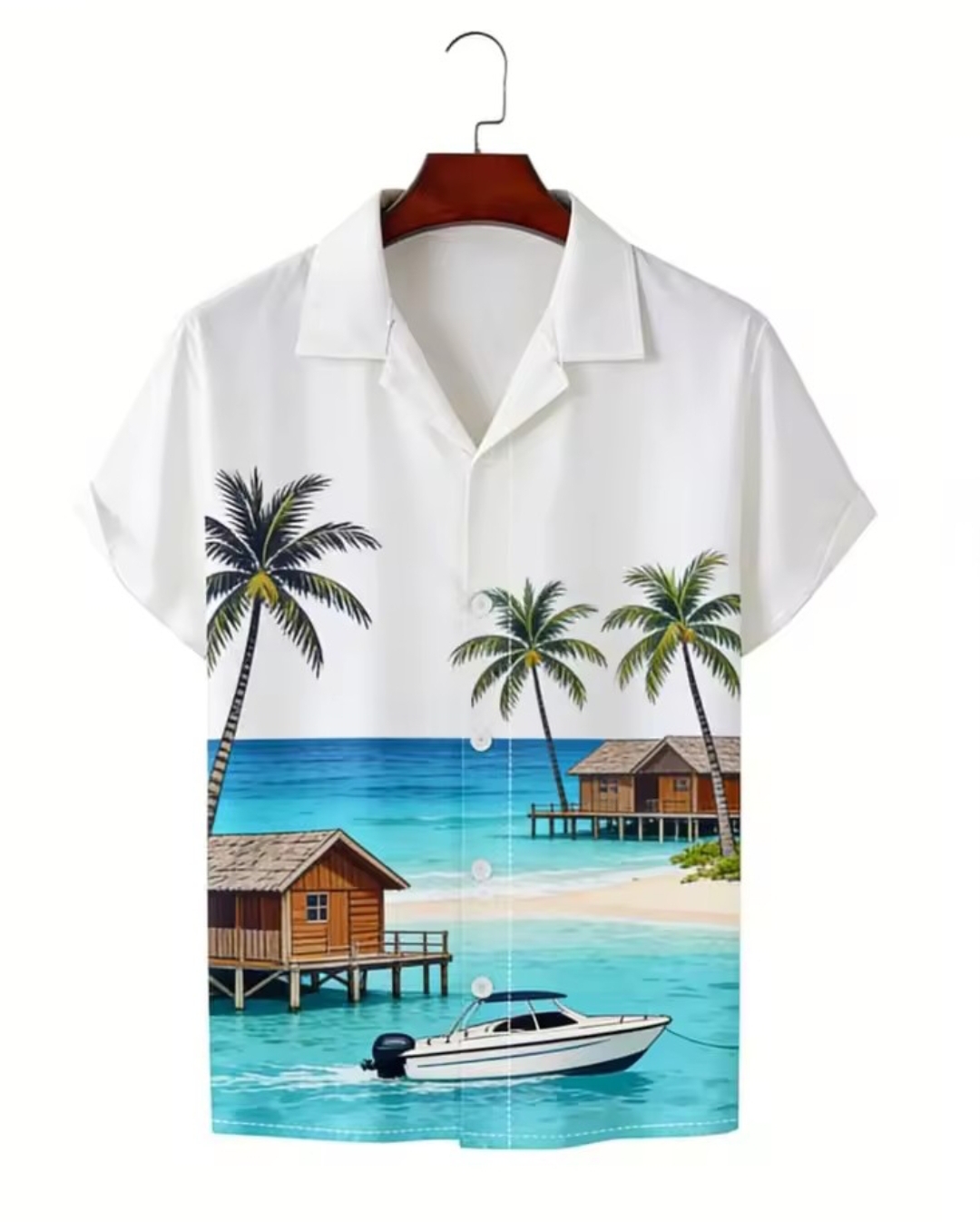 Men's Tropical beach vacation short sleeve shirt