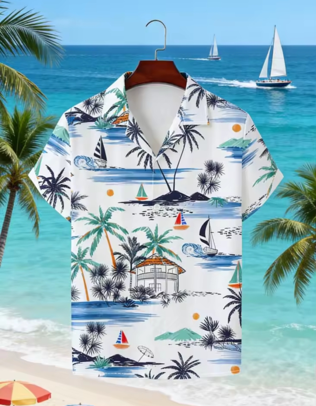 Men's Tropical vacation short sleeve shirt