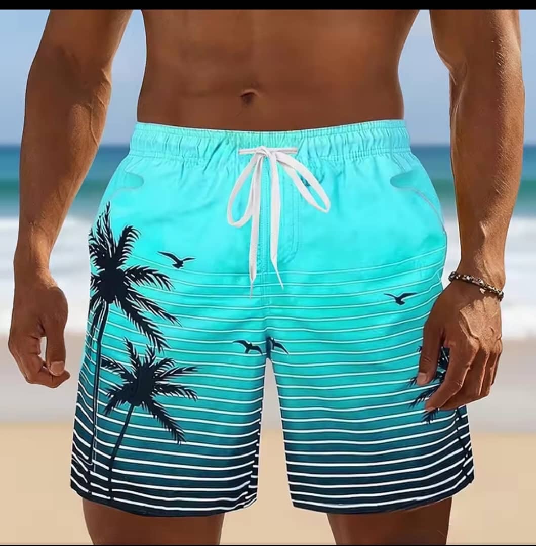 Men’s stylish Exotic striped coastal print shorts