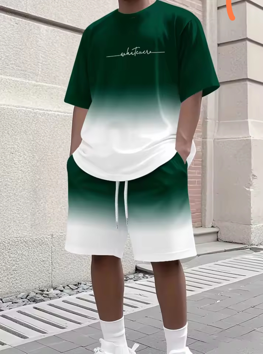 Summer Gradient Color Athletic T-shirts and shorts
