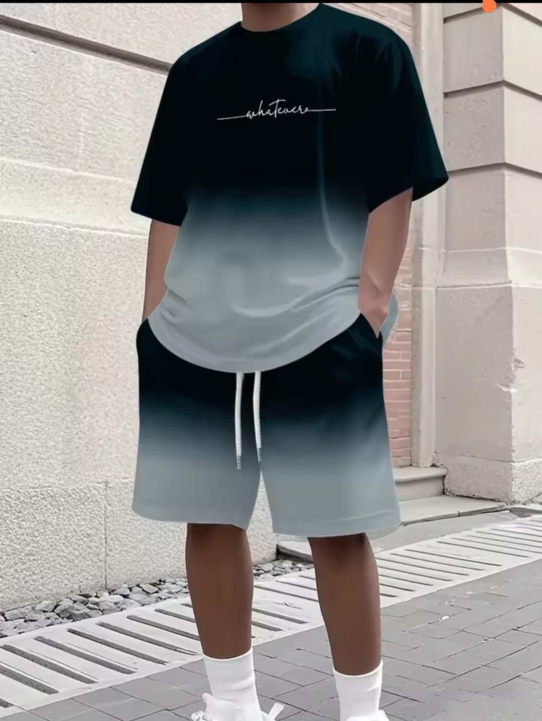 Summer Gradient T-shirts and Shorts Set