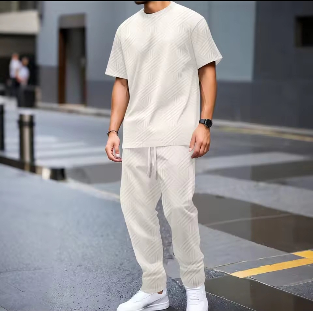 Summer ,Men's New Jacquard Knitted Set