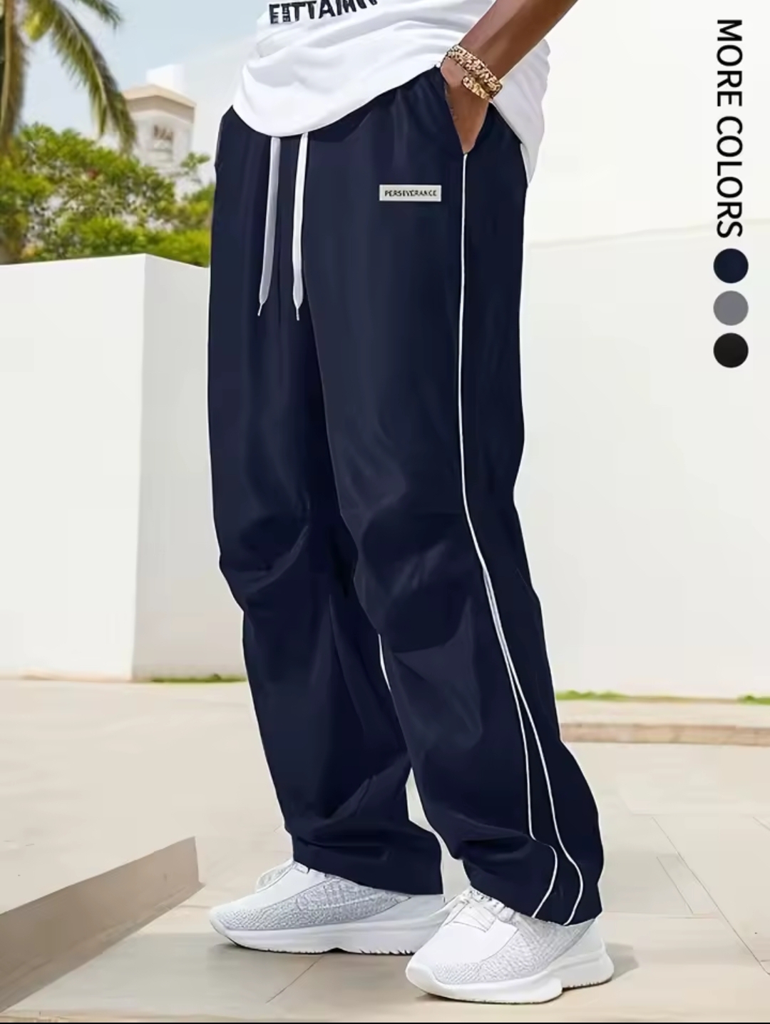 Men's Regular Plain Sports Straight Pants