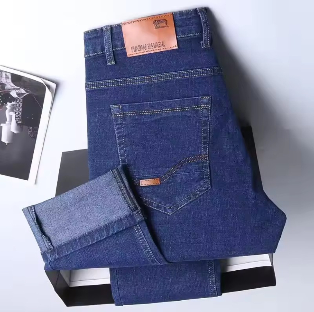 Spring Men Light Luxury Stretch Fit Demin pants